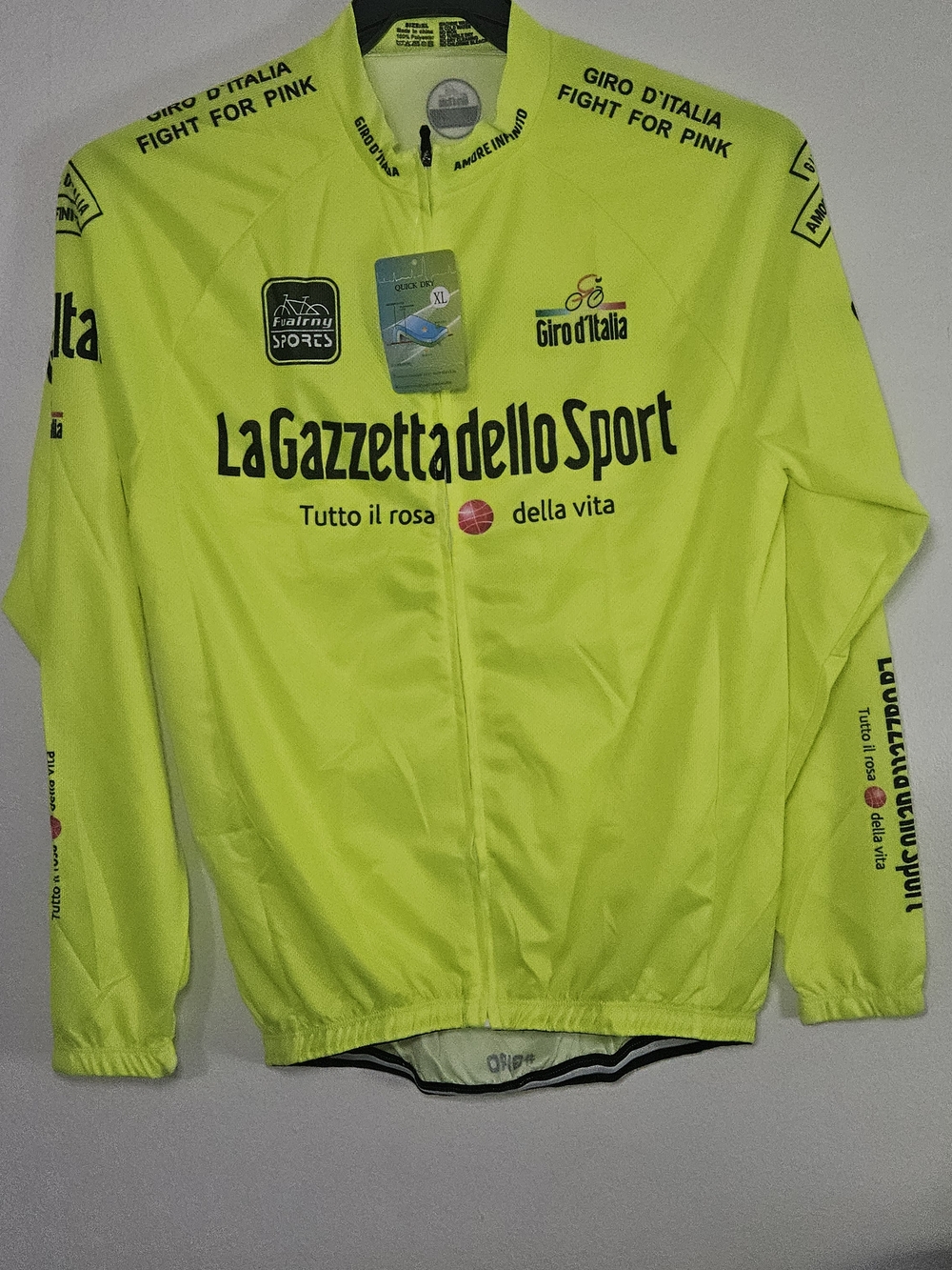 Giro Italia La Gazzetta Dello Sport Long Sleeve Jersey Bike Cycling Size Xl Men